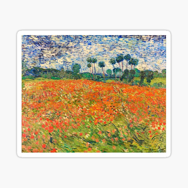 Aperçu de l'œuvre Champ de coquelicots par Vincent van Gogh, peinture 1890 créée et vendue par VintageArchive.