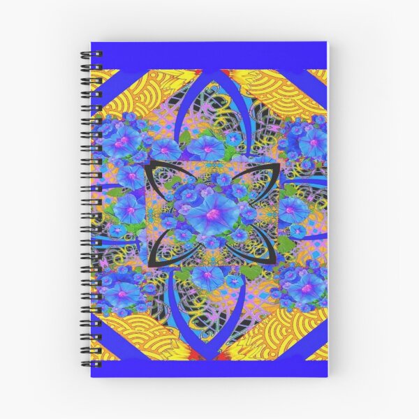 Item preview,  BLUE-GOLD FLORAL GEOMETRIC  ABSTRACT FLORAL ART designed and sold by sharlesart.
