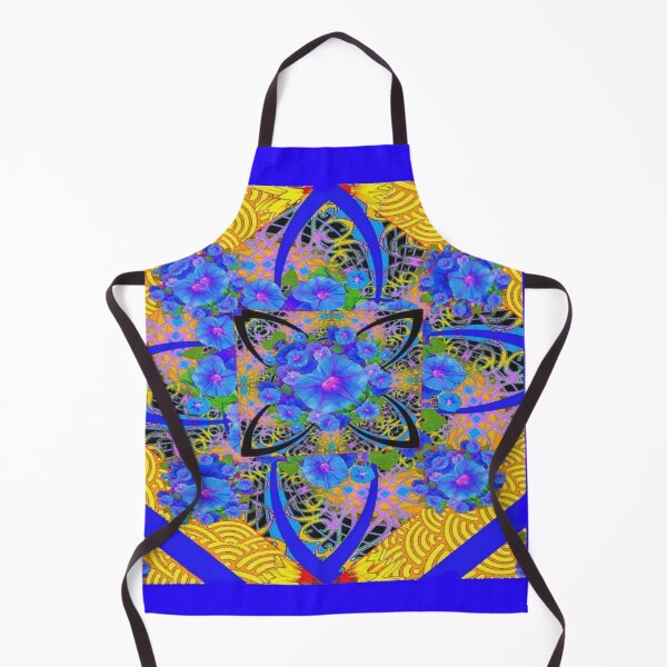 Item preview,  BLUE-GOLD FLORAL GEOMETRIC  ABSTRACT FLORAL ART designed and sold by sharlesart.