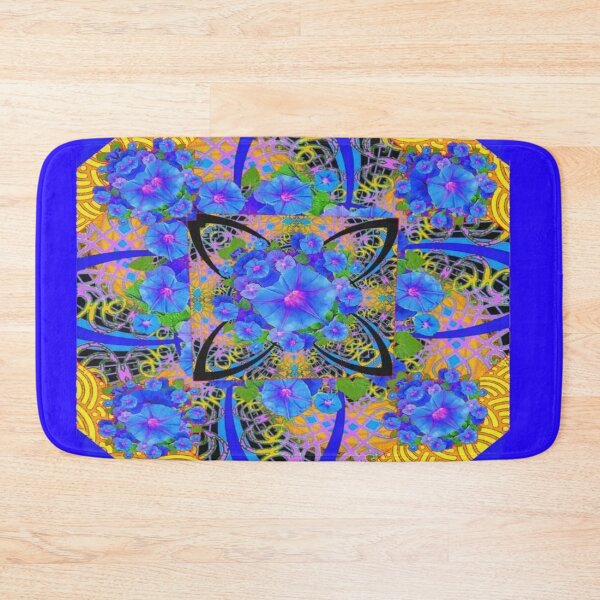 Item preview,  BLUE-GOLD FLORAL GEOMETRIC  ABSTRACT FLORAL ART designed and sold by sharlesart.