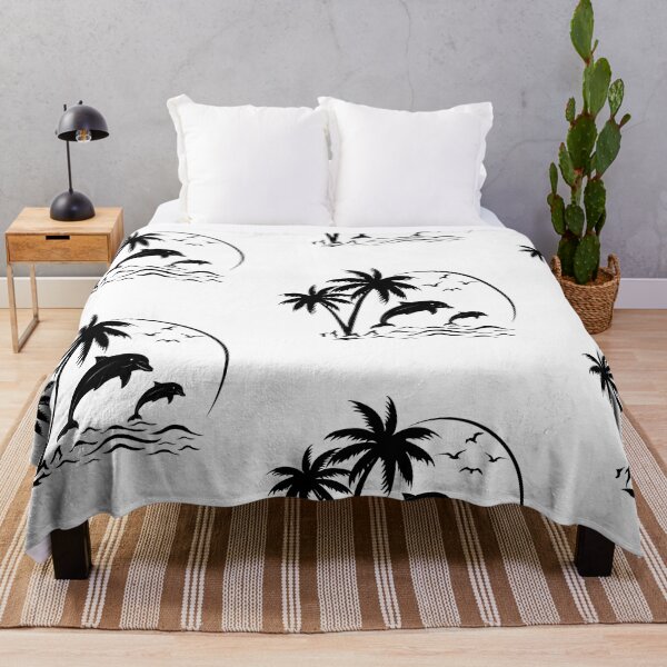 Artikelvorschau, Palme, Strand, Sommer, Silhouettenpalmen, Hawaii, Tropen, Delfine entworfen und verkauft von Tanysl.