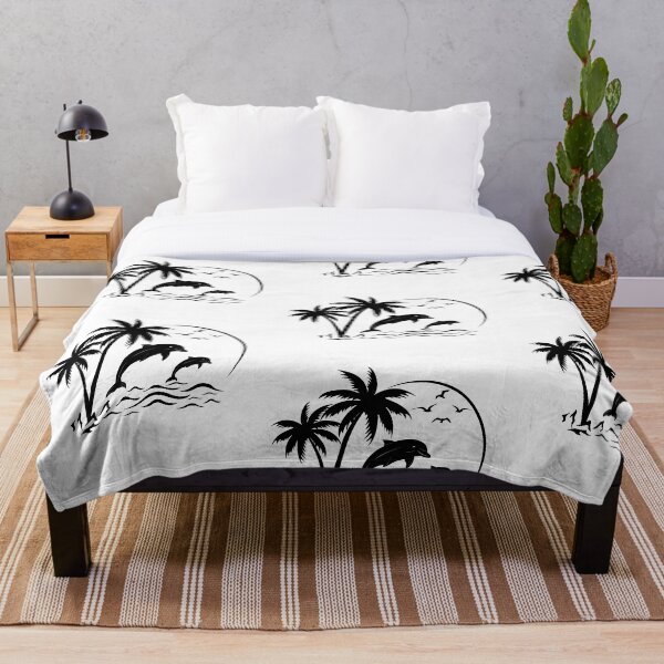 Item preview, Palm tree, beach, summer, silhouette palm trees, hawaii,tropical,dolphins designed and sold by Tanysl.