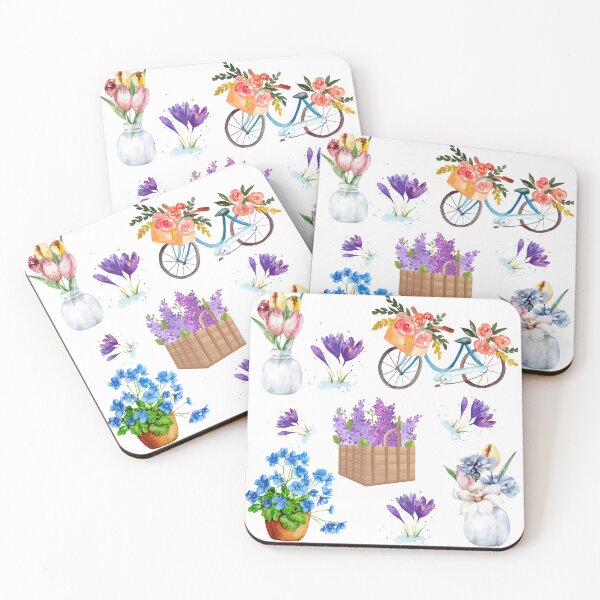 Item preview, 9 Pack Watercolor Spring Flower Bouquet Arrangements  designed and sold by RihabPrint.