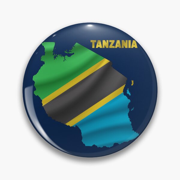 Item preview, Wavy Tanzanian Flag inside Map of Tanzania  designed and sold by mashmosh.