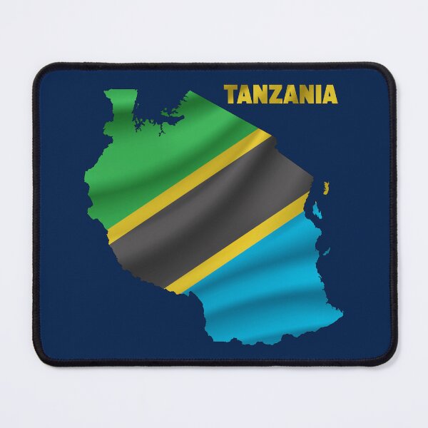 Item preview, Wavy Tanzanian Flag inside Map of Tanzania designed and sold by mashmosh.