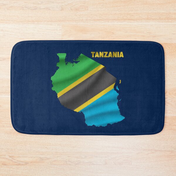 Item preview, Wavy Tanzanian Flag inside Map of Tanzania  designed and sold by mashmosh.