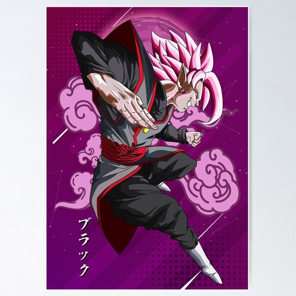 Dragon Ball Super Poster Goku Black SuperSJ Rose 12inx18in Free