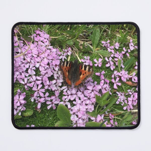 Item preview, Tortoiseshell butterfly on moss and pink flowers designed and sold by ray-designs-.