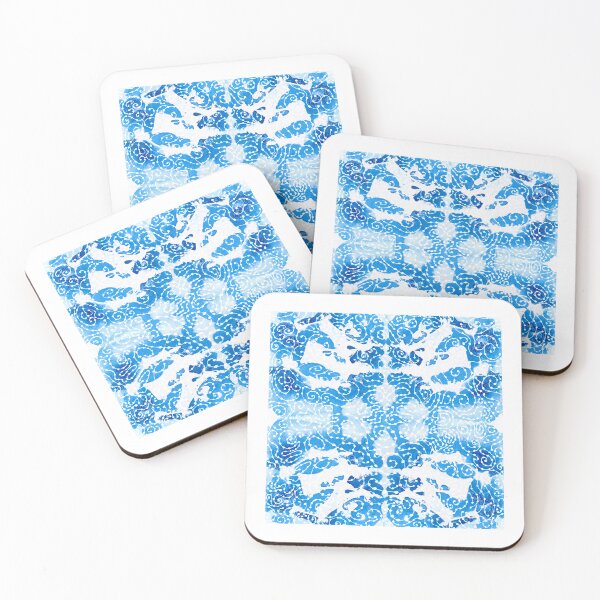 Item preview, Shades of blue mandala seamless pattern designed and sold by AleFairyland.