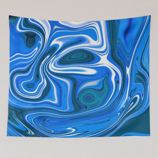 Aperçu de l'œuvre Blue White Fluid Marble créée et vendue par StudioSnehaSomani4.