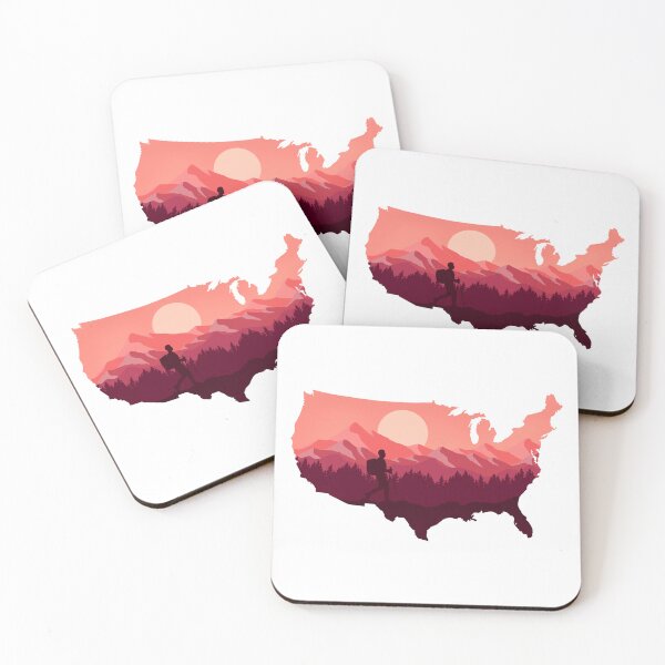 Item preview, Hiking in usa, map and mountain designed and sold by landscapeworlds.
