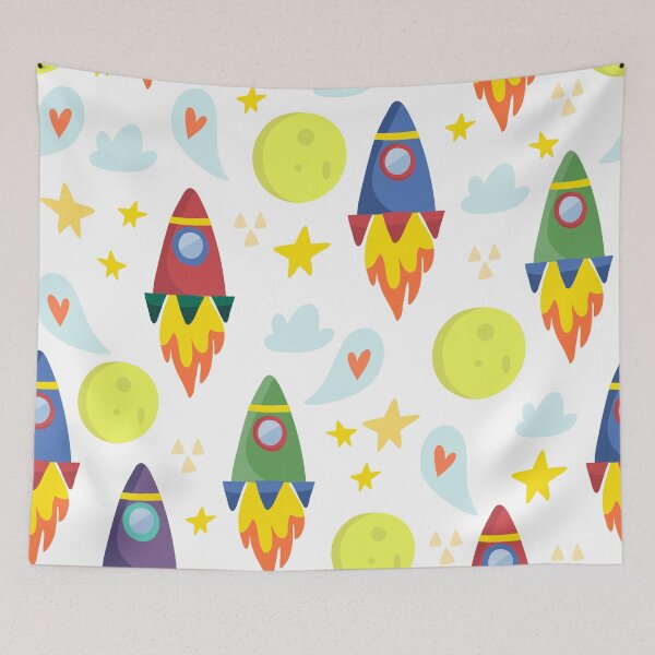 Item preview, Rocket Ships - White designed and sold by PeppermintCreek.