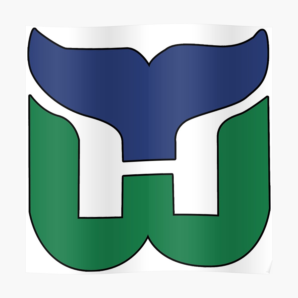 Hartford Whalers Pucky The Whale Logo Vintage Designed & Sold By