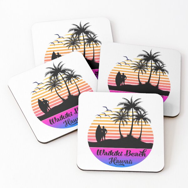 Item preview, Waikiki Beach Hawaii Seaside Retro Sunset designed and sold by mountainadora.