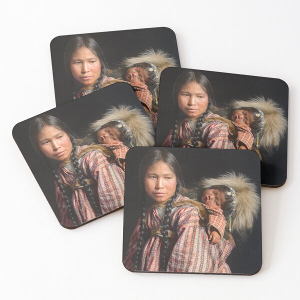 Item preview, Inuit mother with her baby asleep in the furs of her parka. Nome, Alaska ca. 1912 designed and sold by Sanna Dullaway.