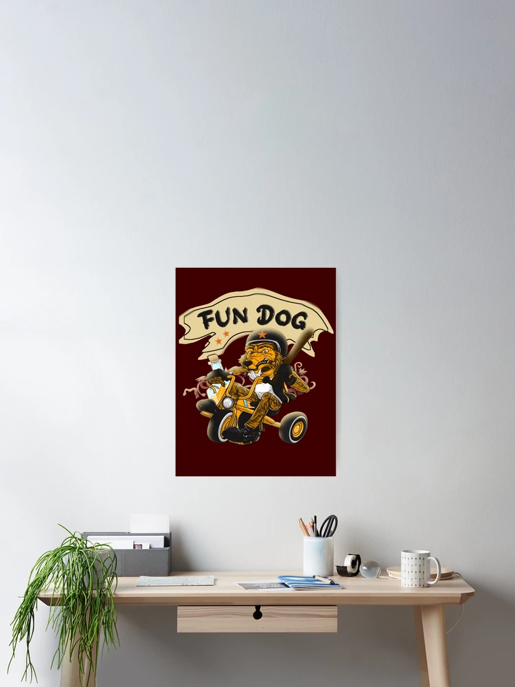 Thumbnail 2 of 3, Poster, Fun Dog Rocker Rider designed and sold by vibeno1.