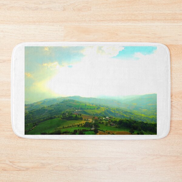 Item preview, View from Monte San Martino at light, sun, clouds, Sibillini, hills, trees and roads designed and sold by Kristina Drozd.