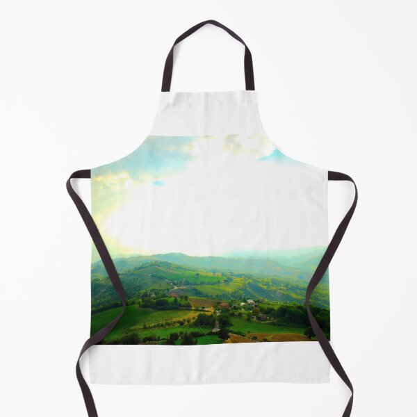 Item preview, View from Monte San Martino at light, sun, clouds, Sibillini, hills, trees and roads designed and sold by Kristina Drozd.
