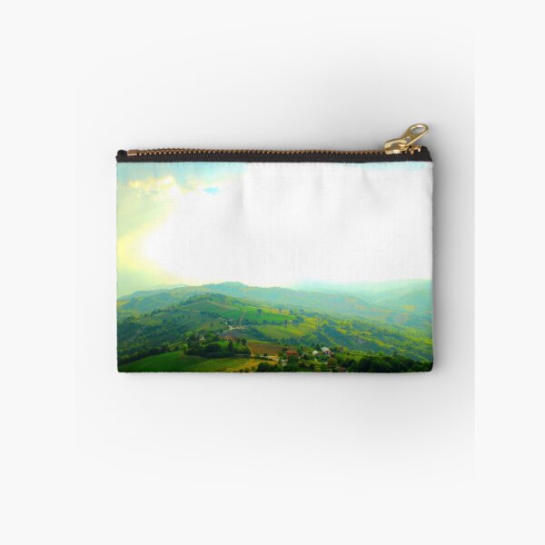 Item preview, View from Monte San Martino at light, sun, clouds, Sibillini, hills, trees and roads designed and sold by Kristina Drozd.