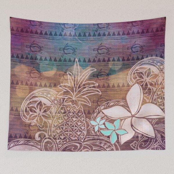 Item preview, Polynesian Turtle And Pineapple Pattern 2074 designed and sold by sunnthreads.