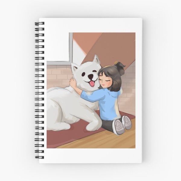 Item preview, Girl and Samoyed dog hugging designed and sold by MT Studio Designs.