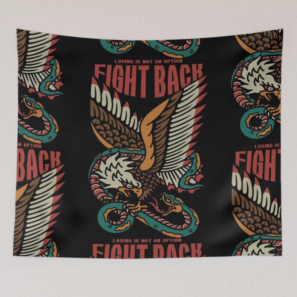 Item preview, Eagle Fights with A Snake Tattoo Style Illustration  designed and sold by Ermedas Studio.