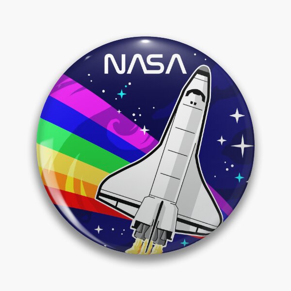 Item preview, NASA Badge Retro Rainbow Spaceflight Patch designed and sold by forge22.