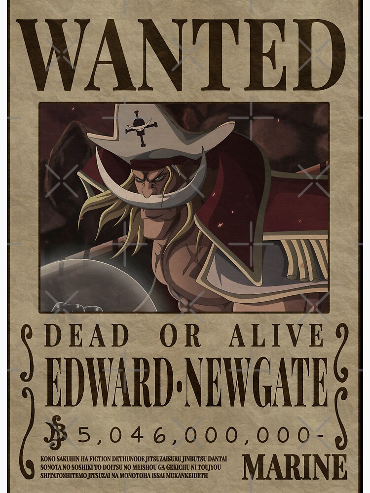 Edward Newgate bounty One Piece Whitebeard Wanted Poster | Art Board Print