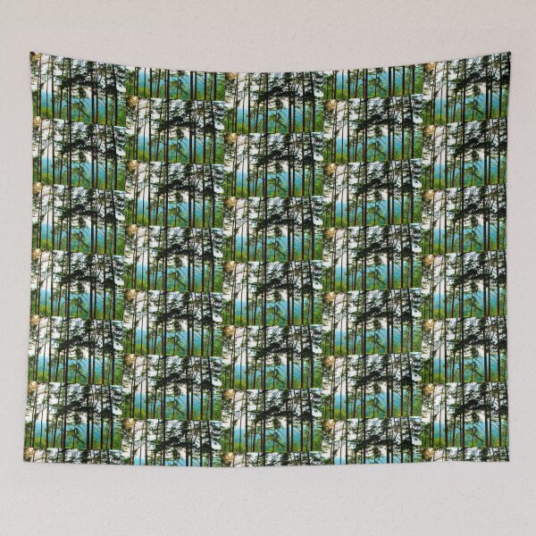 Item preview, View from Monte San Martino with pine trees, sun, Sibillini and hills designed and sold by Kristina Drozd.
