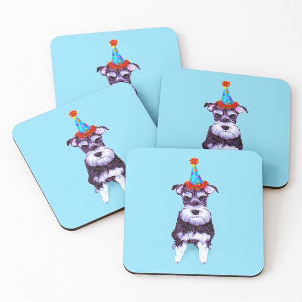 Item preview, Birthday Hat Schnauzer Dog Illustration designed and sold by Allison Tarell.