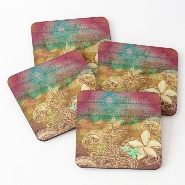 Item preview, Polynesian Turtle And Pineapple Pattern 2072 designed and sold by sunnthreads.