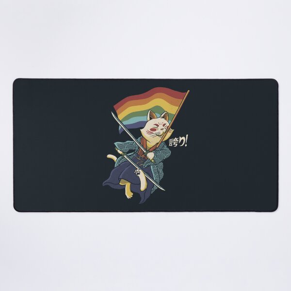 Item preview, Katana Cat Rainbow Flag Japanese Style by Tobe Fonseca designed and sold by Tobe Fonseca®.