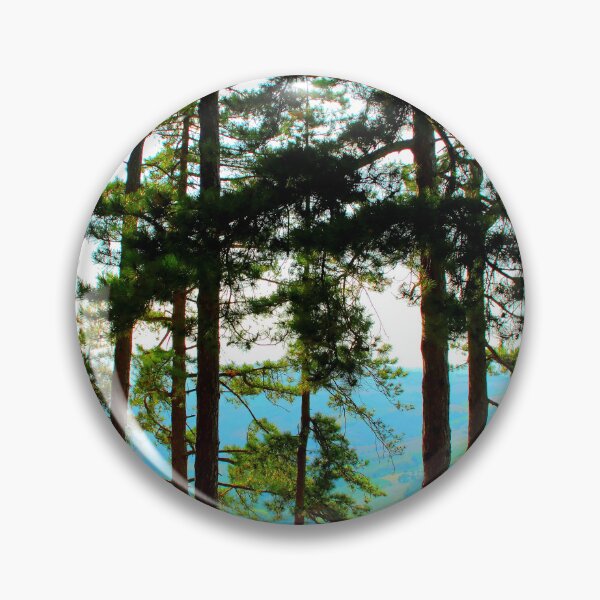 Item preview, View from Monte San Martino with pine trees, sun, Sibillini and hills designed and sold by Kristina Drozd.