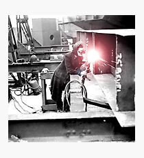 Vintage Female Worker with Oxy-Fuel Cutter Photographic Print