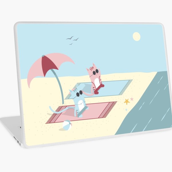 Traveling Tabbies: Let's Go to the Beach Laptop Skin