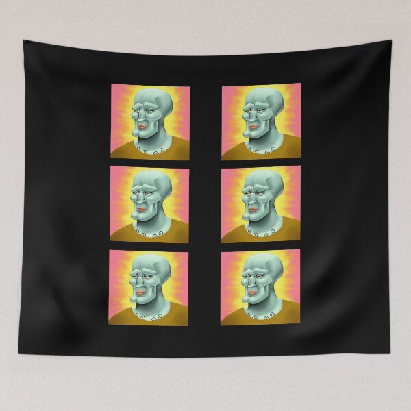 Item preview, Handsome Squidward Cartoon pink background stickers pack designed and sold by Mezocrurth.
