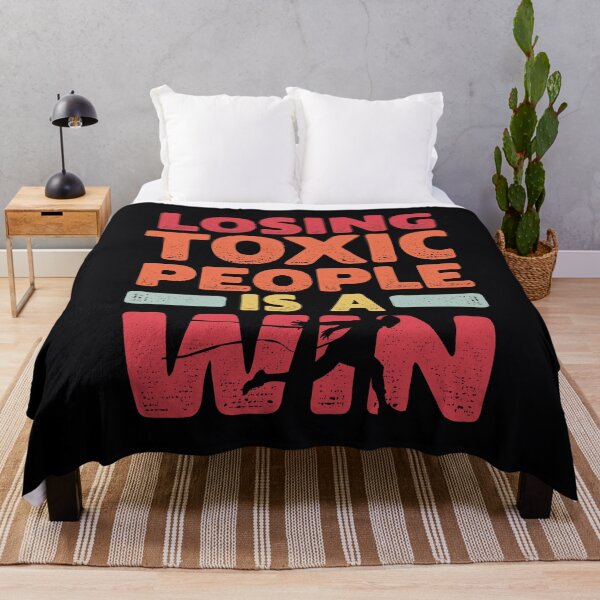 Item preview, Motivational Winning Style Statement Wisdom Quote LOSING TOXIC PEOPLE IS A WIN Distressed Retro Vintage Modern Textured Typographic design designed and sold by zenturtlemerch.