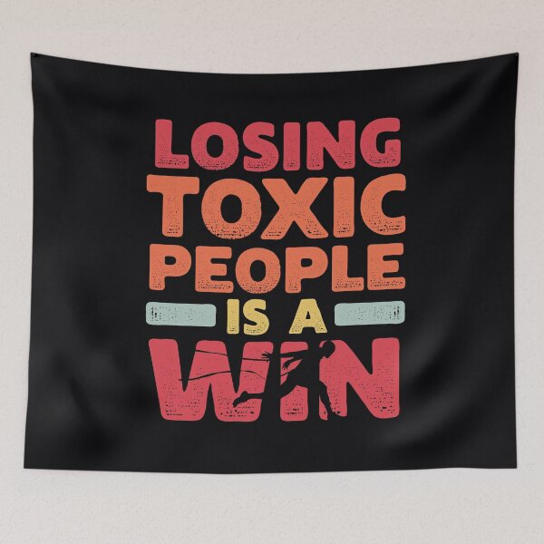 Item preview, Motivational Winning Style Statement Wisdom Quote LOSING TOXIC PEOPLE IS A WIN Distressed Retro Vintage Modern Textured Typographic design designed and sold by zenturtlemerch.