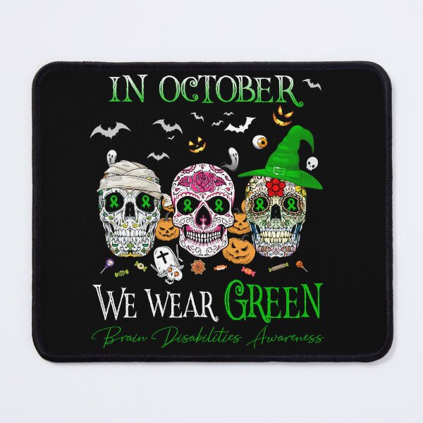 Item preview, In October We Wear Green Brain Disabilities Awareness designed and sold by Sabfit.