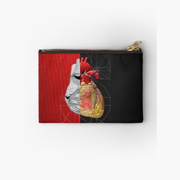 Item preview, Dualities - Half-Silver Human Heart on Red and Black Canvas designed and sold by Serge Averbukh Art Studio.