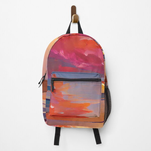 Item preview, Sunset Beach Holiday Sky Cartoon Style Block Colour Graphic Print designed and sold by Printopia-.