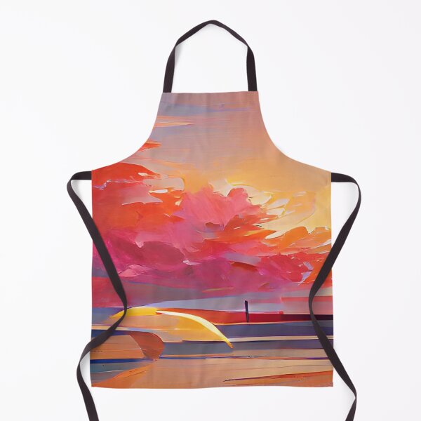 Item preview, Sunset Beach Holiday Sky Cartoon Style Block Colour Graphic Print designed and sold by Printopia-.