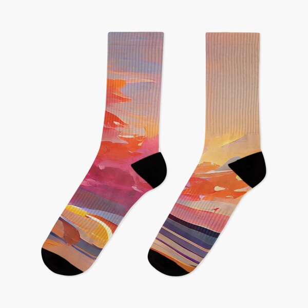 Item preview, Sunset Beach Holiday Sky Cartoon Style Block Colour Graphic Print designed and sold by Printopia-.