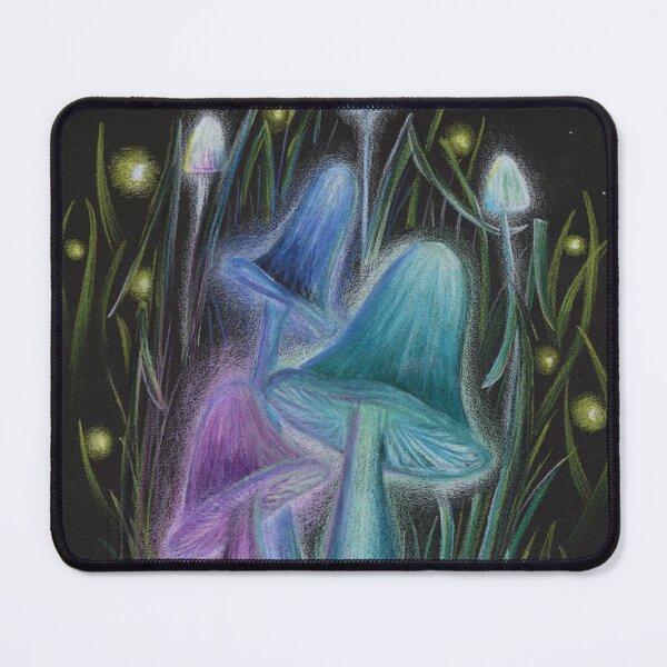 Item preview, Glowing in the Dark Mushrooms and Fireflies designed and sold by NalinneJonesArt.