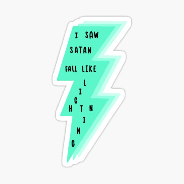 Satan Fall Like Lightning Sticker