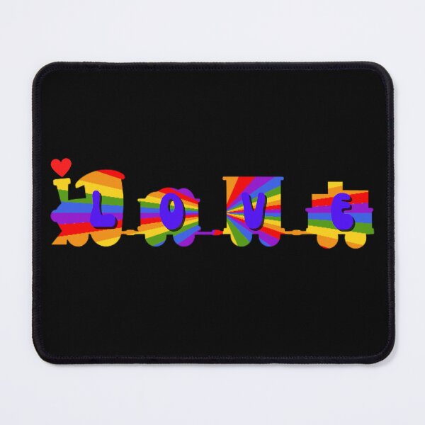 Item preview, Rainbow Retro Love Train Graphic Blue Letters designed and sold by podguy.