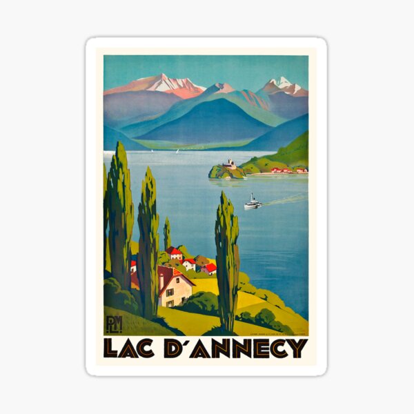 Item preview, Lake Annecy, France - Vintage Travel Poster designed and sold by SALON DES ARTS.