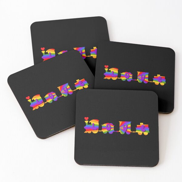 Item preview, Rainbow Retro Love Train Graphic Purple Letters designed and sold by podguy.
