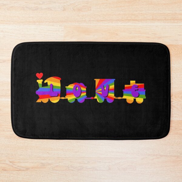 Item preview, Rainbow Retro Love Train Graphic Purple Letters designed and sold by podguy.