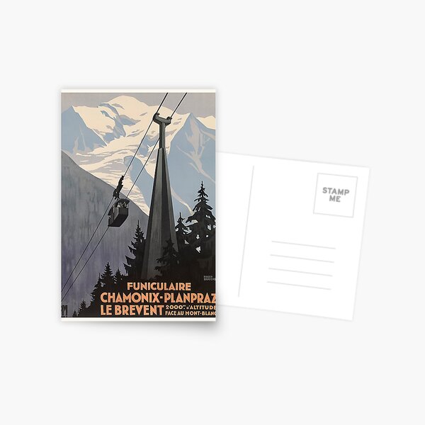 Item preview, Funicular Chamonix Planpraz, France - Vintage Travel Poster designed and sold by SALON DES ARTS.